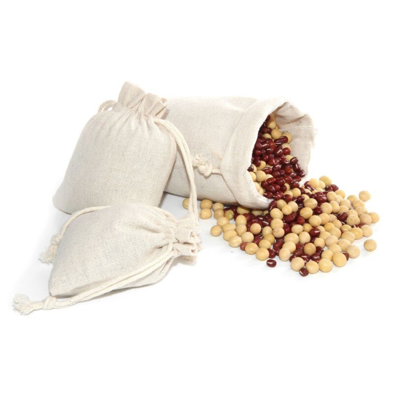 25/50 Stuks 8X10 10X15 13X18 17X23Cm Katoen Trekkoord Zak Verpakking Bag Sieraden Verpakking Drawable Katoenen Tassen Kerst