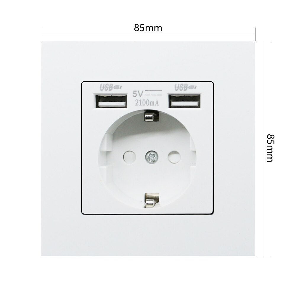 EU Standard Electrical Wall Charger Adapter Charging Wall Germany Plug Socket Power Outlets,16A,PC Panel,Bedroom socket