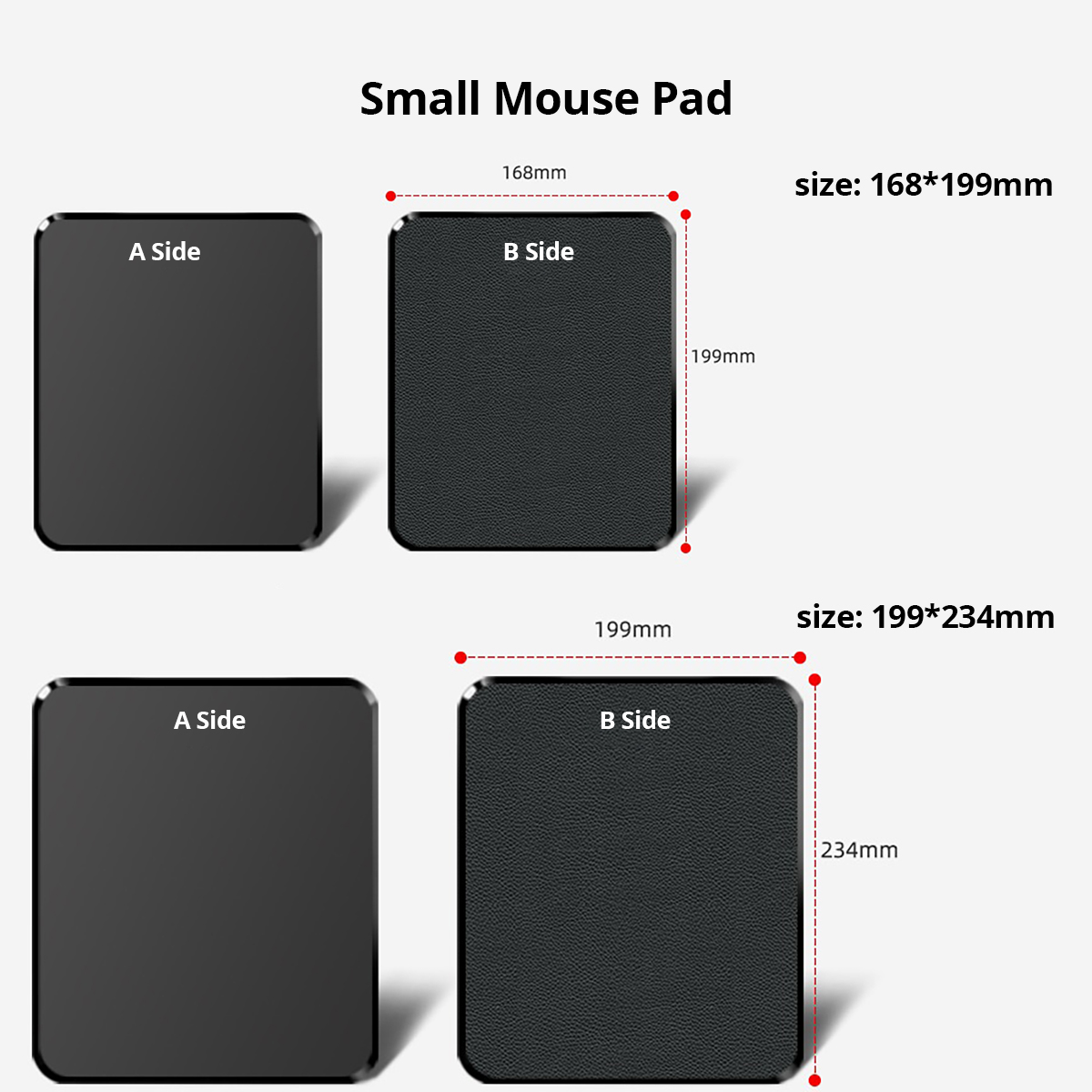 Hard Mouse Pad Small Mouse Pad for Travel Business Black Mousepad for Office Home Bed Sofa