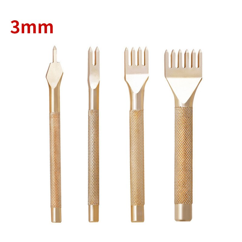 Poinçons pour trous de cuir d&#39;espacement de 3MM, bricolage, poinçon de couture perforé à la main, outils de couture, coupe de trou, outil de poinçonnage pour cuir 1/2/4/6/trou