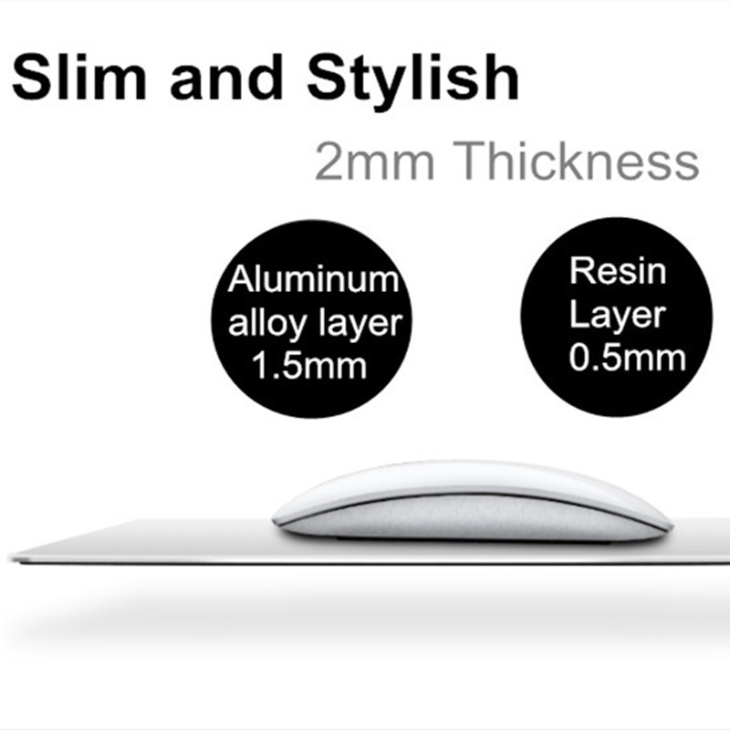 Aluminum mousepad Double side Gaming Mouse Pad Metal Non-Slip Thin Computer Mouse Pads Gaming For Macbook PC laptop Waterproof