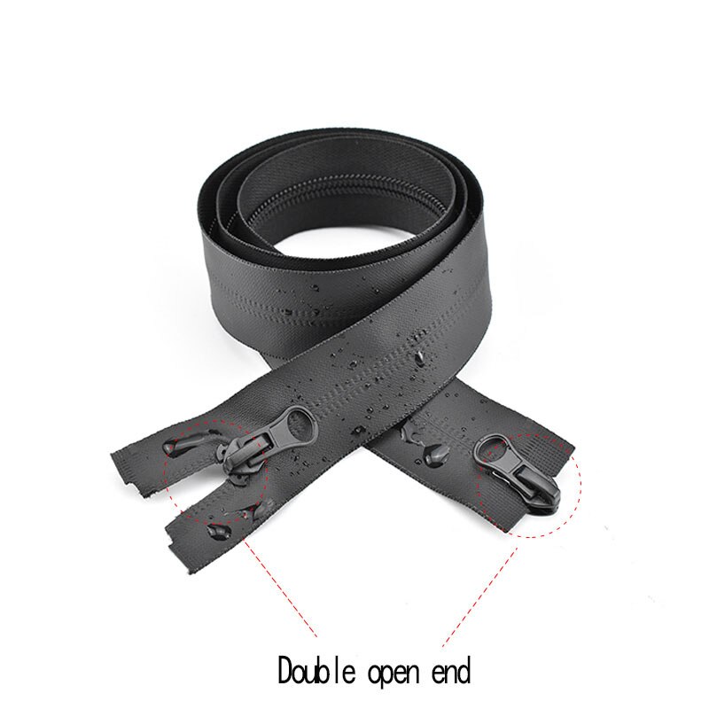 2pc Meetee 5# 20-100cm Waterproof Invisible Zippers Open End Double Slider for Sewing Reverse Outdoor Jackets Clothing Accessory: Double Tail / 70cm