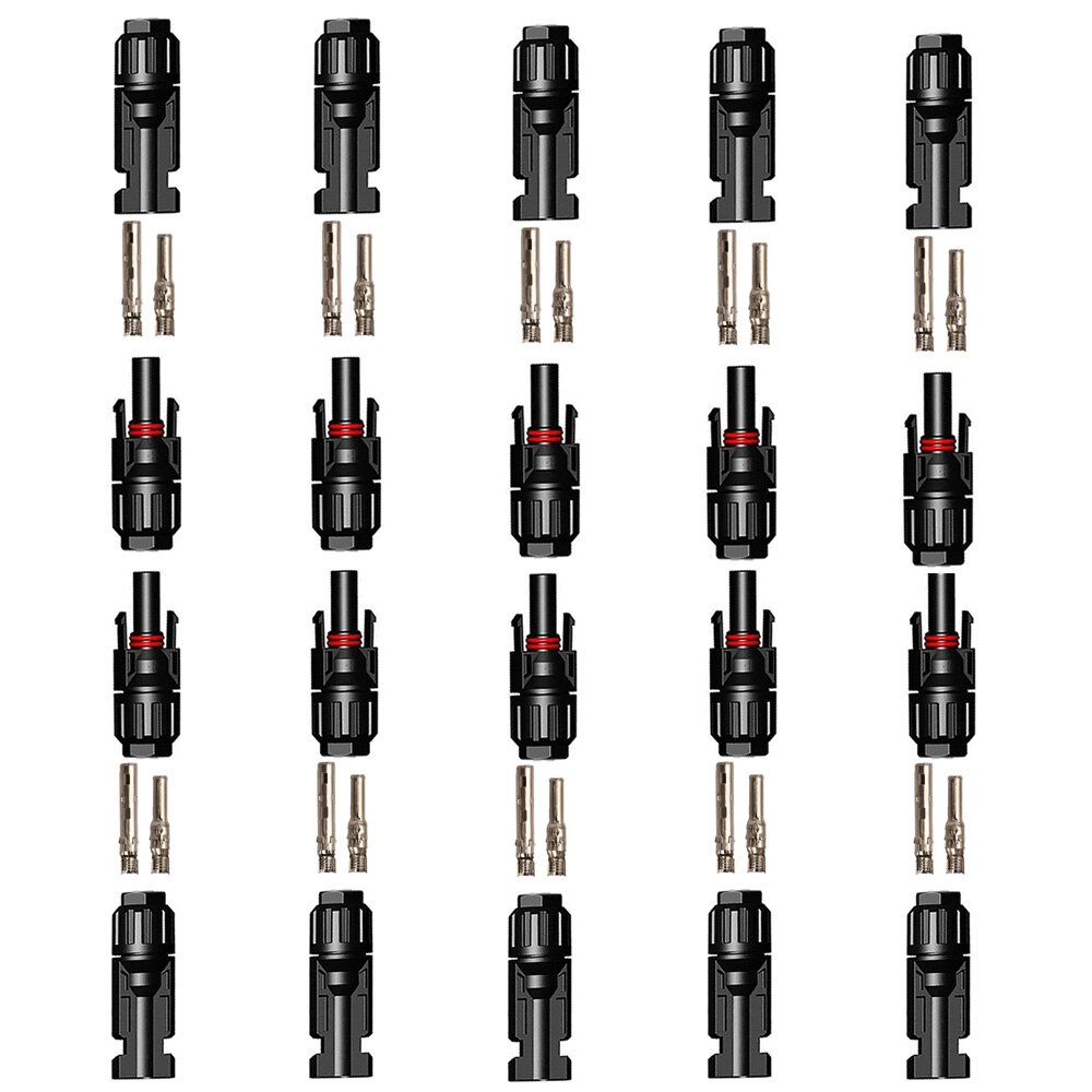 10 Pairs Solar Connectors PV Connectors (male and female) Solar Panel Wire Cable Terminals Waterproof Durable.