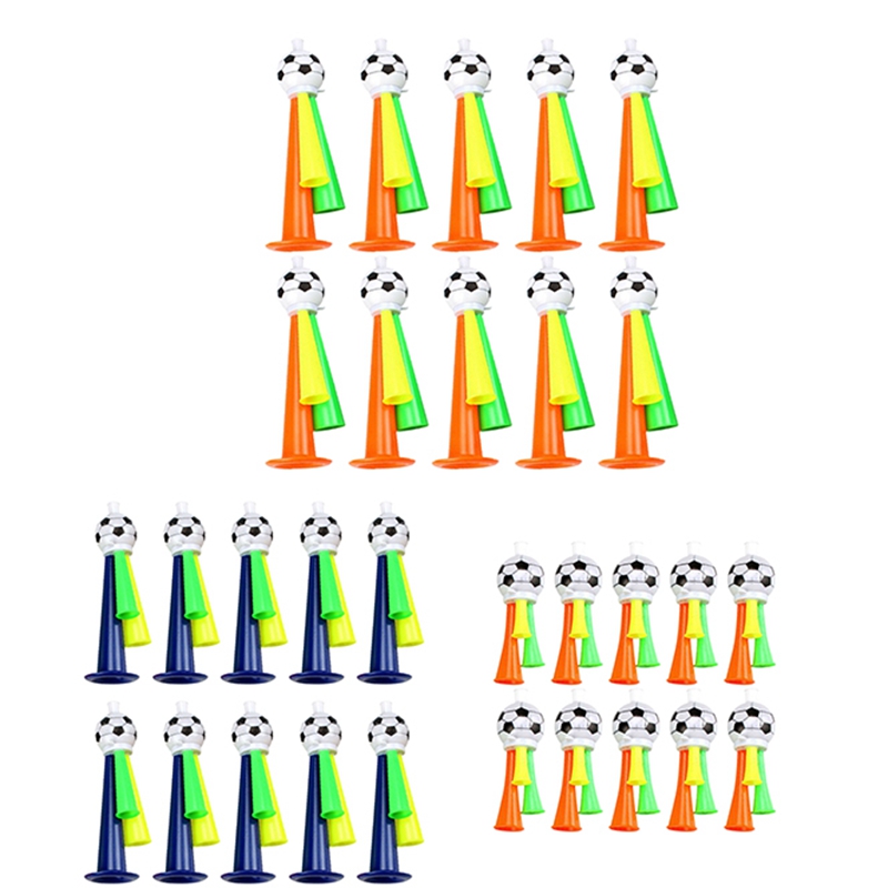 10Pcs Sport Game Trompet Speelgoed Drie Tone Vuvuzela Stadion Horens Voetbalfans Lawaaimaker Juichen Props Voor Voetbal