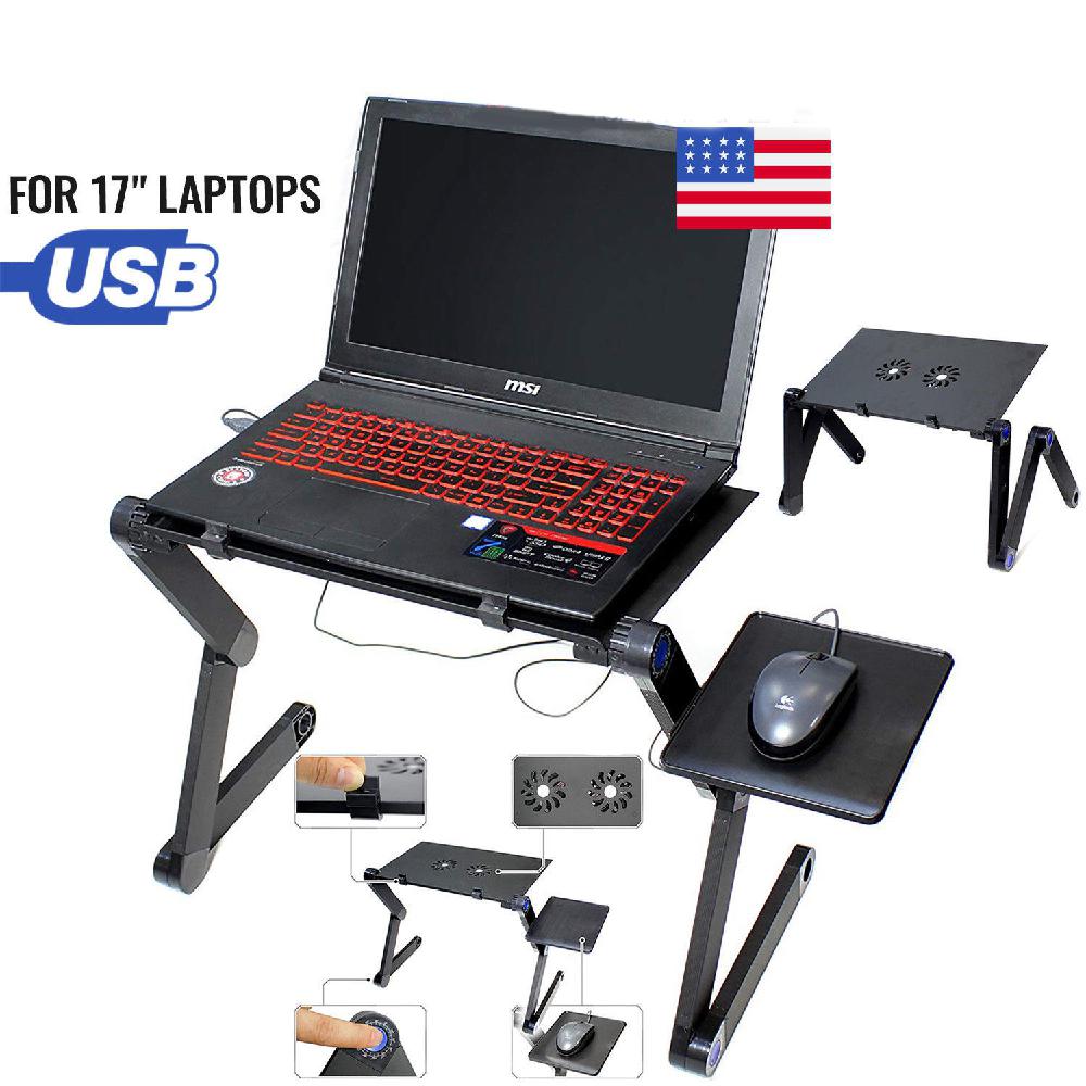 Kuulee Laptop standı masa Lap masası tepsi taşınabilir yatak için ayarlanabilir bilgisayar tutucu PE11075