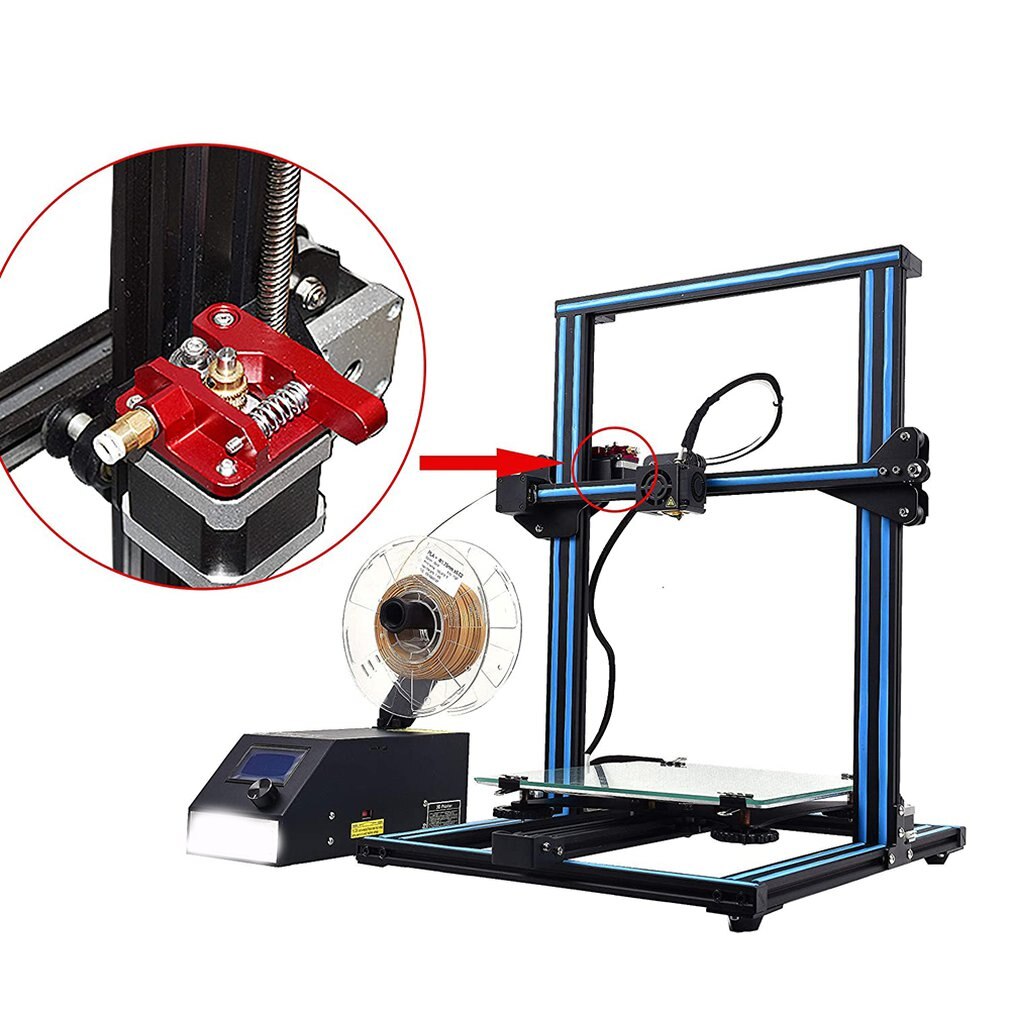 red metal extrusion mechanism kit CR-10 and Ender series hictop upgrade replacement aluminum MK8 extruder DRIVE feed