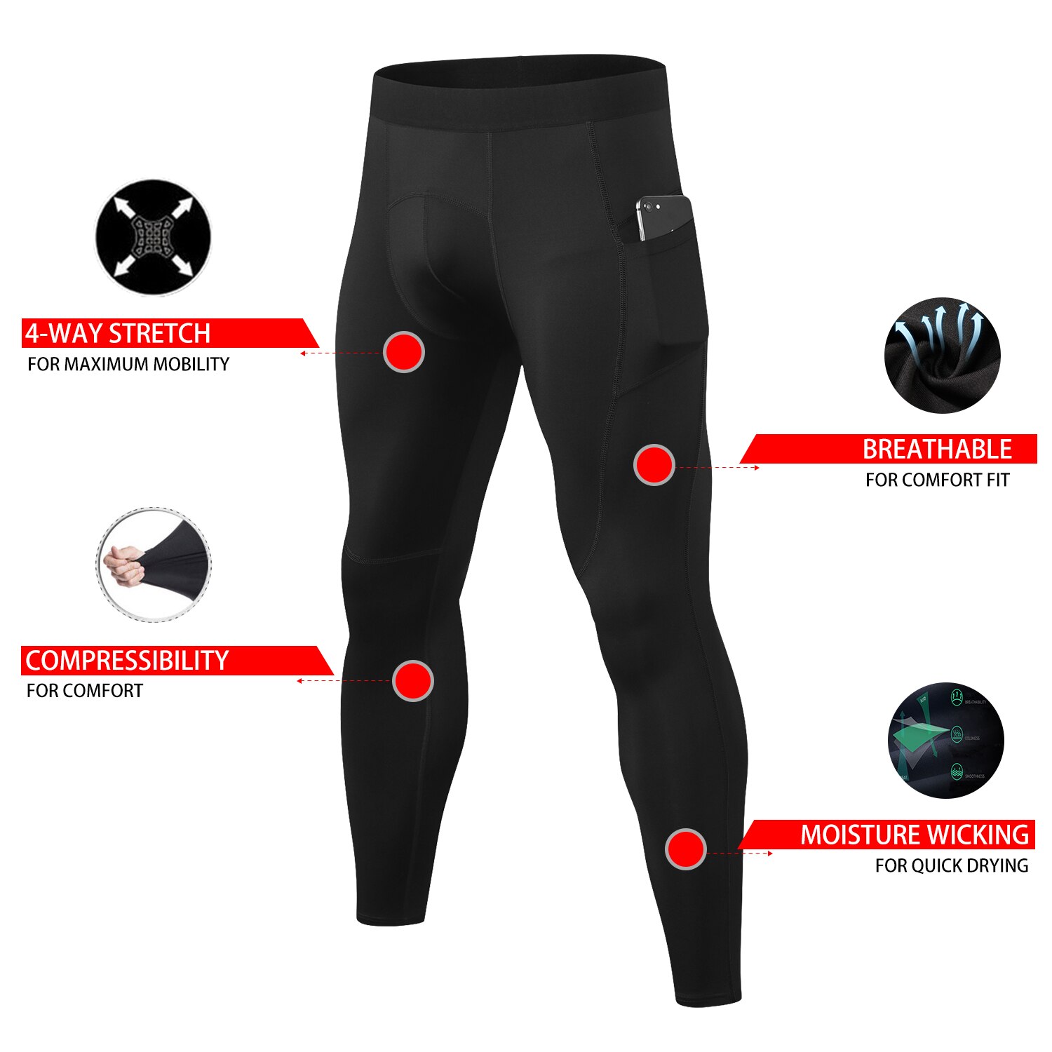 Mens Compressie Broek Sport Fitness Running Panty Snel Droog Mannelijke Atletische Honkbal Voetbal Broek Jogging Leggings