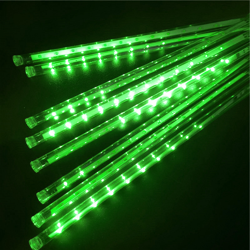 30/50 cm LED Lichterkette Hochzeit Meteorschauer Fee Girlande Licht Weihnachtsbaum Garten Dekoration 8 Röhren EU/Us-stecker: YELLOW / 6-10W / O