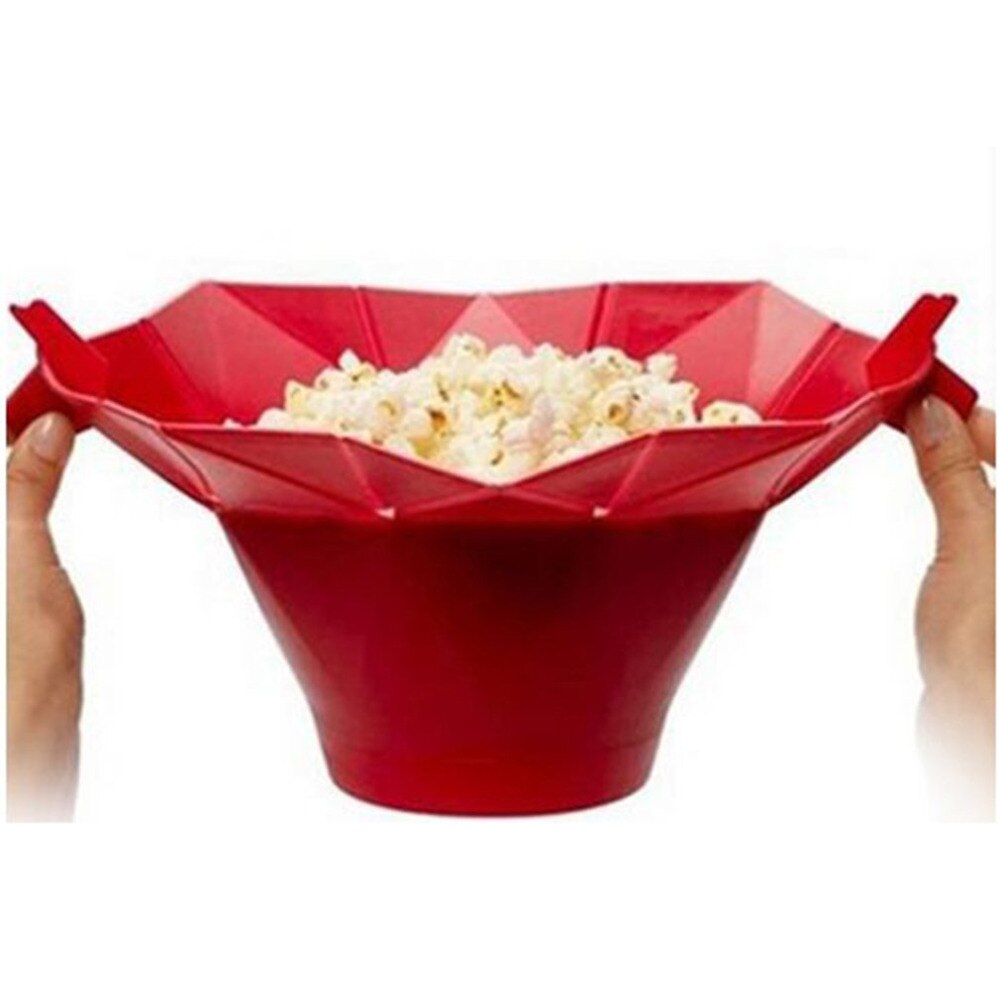 Recipiente de silicona para hacer palomitas de maíz en el microondas, utensilio de cocina para hornear,
