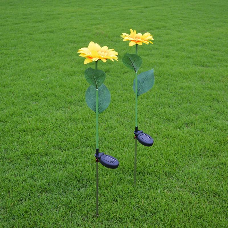 Outdoor Solar Power LED Simulation Sunflower Light Excellent ABS Jumbo and Stainless Steel Garden Lawn Landscape Lamp