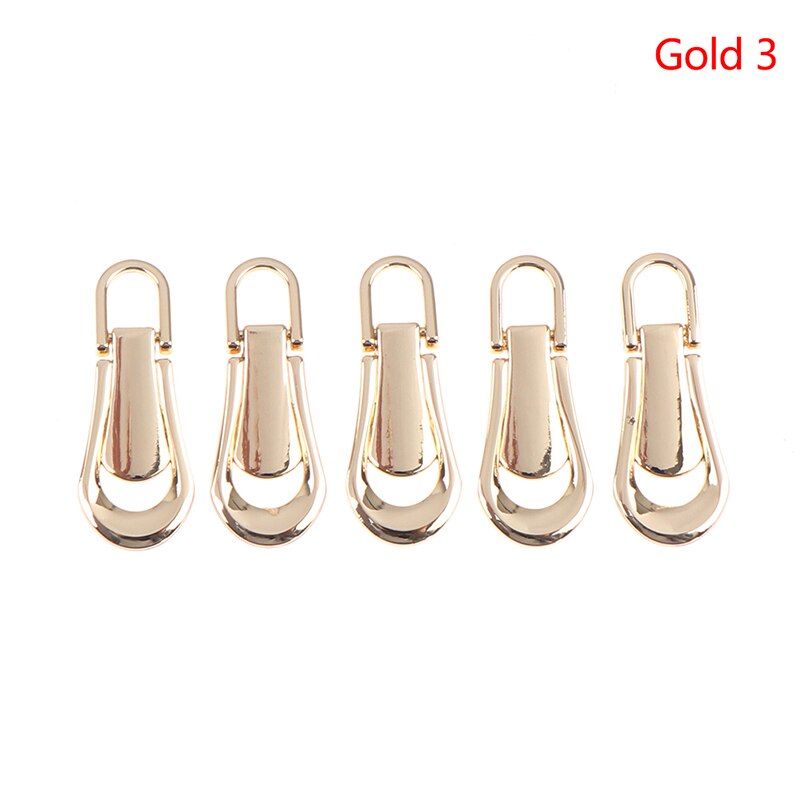 5Pcs Metalen Rits Hoofd Zip Puller Afneembare Rits Reparatie Kits Diy Handgemaakte Craft Quilten Kleding Zakken Levert 3 #5 #: GD3