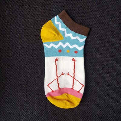 5pairs/lot Cotton Flamingo Socks Women Colorful Harajuku Funny Flamingo Women Kawaii Happy Comfortable Motion Sock: 3 / US5.5-7.5