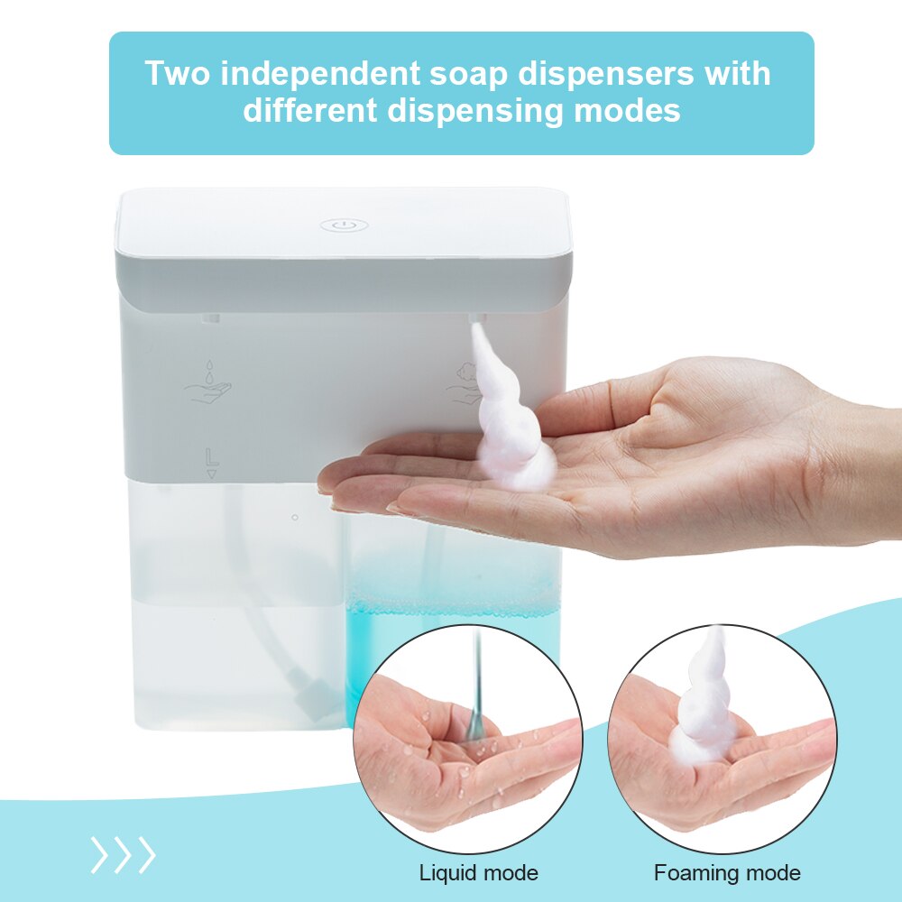 Soap Dispenser Automatic Infrared Sensor Liquid Foam Soap Dispenser Waterproof Volume Hand Disinfection Bathroom Hospital
