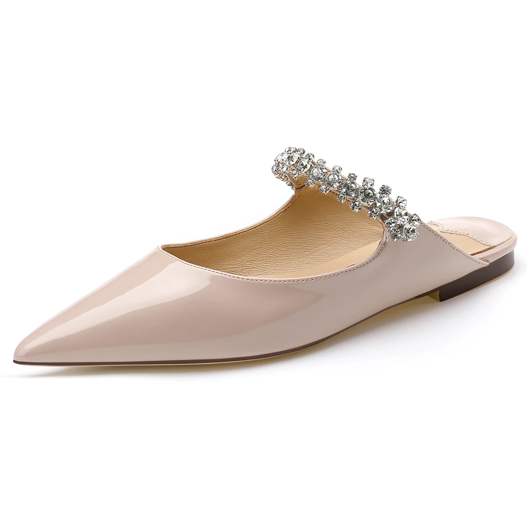 【Médisez la longueur de vos pieds avant de commander】 Cristaux Luxry Femmes Sandales à talons à lanières Chaussures plates à la 77-CHC-33: GRIS / 8