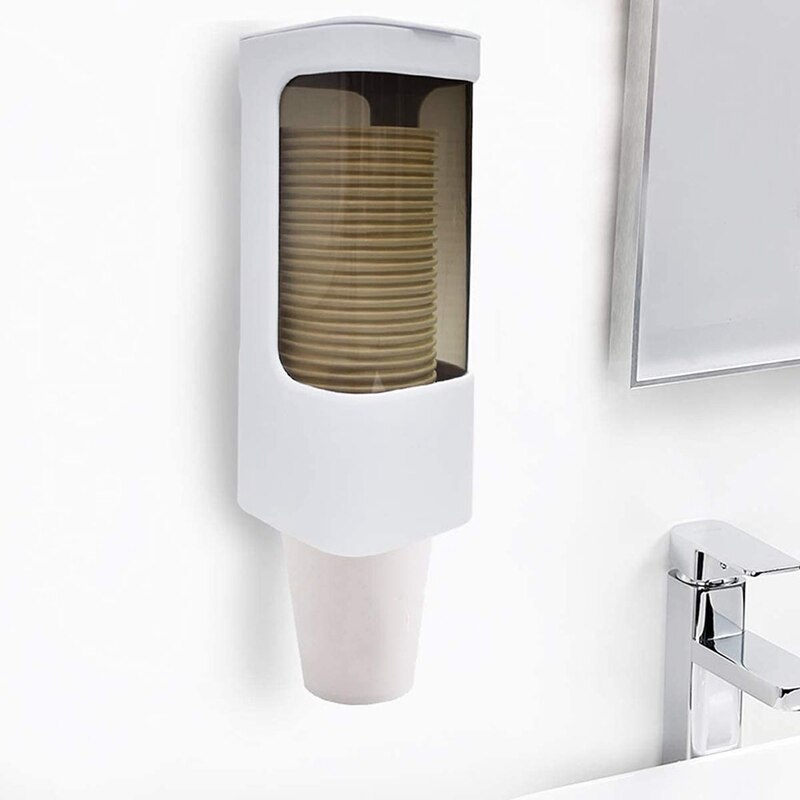 Distributeur de gobelets jetables à pression, porte-gobelet pour refroidisseur d'eau, distributeur de gobelets jetables à montage mural avec pâte pour le bureau à domicile