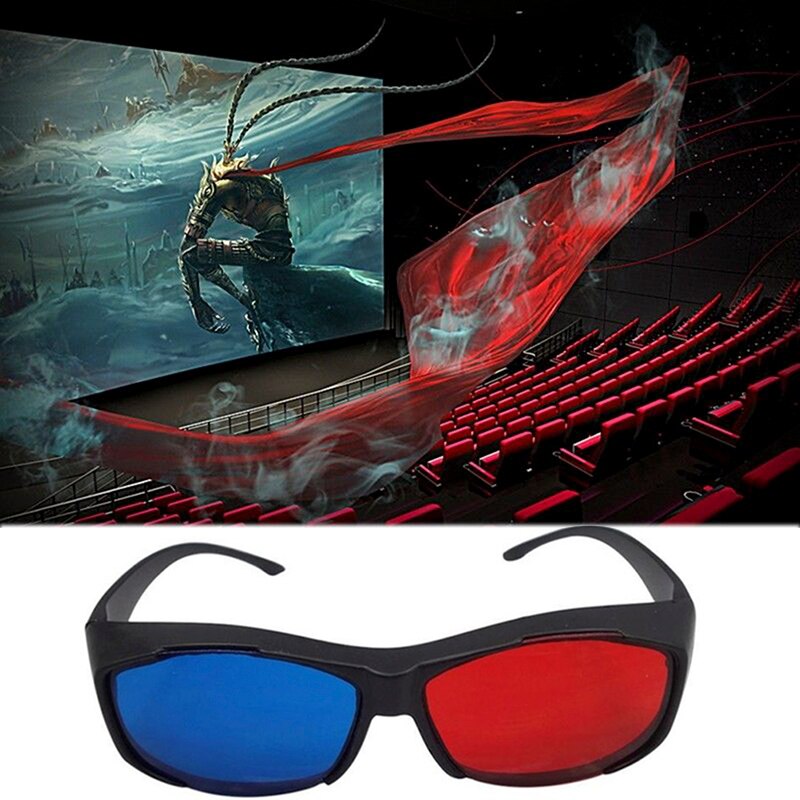 1Pcs Red Blue 3D Glasses Black Frame For Dimensional Anaglyph TV Movie DVD Game