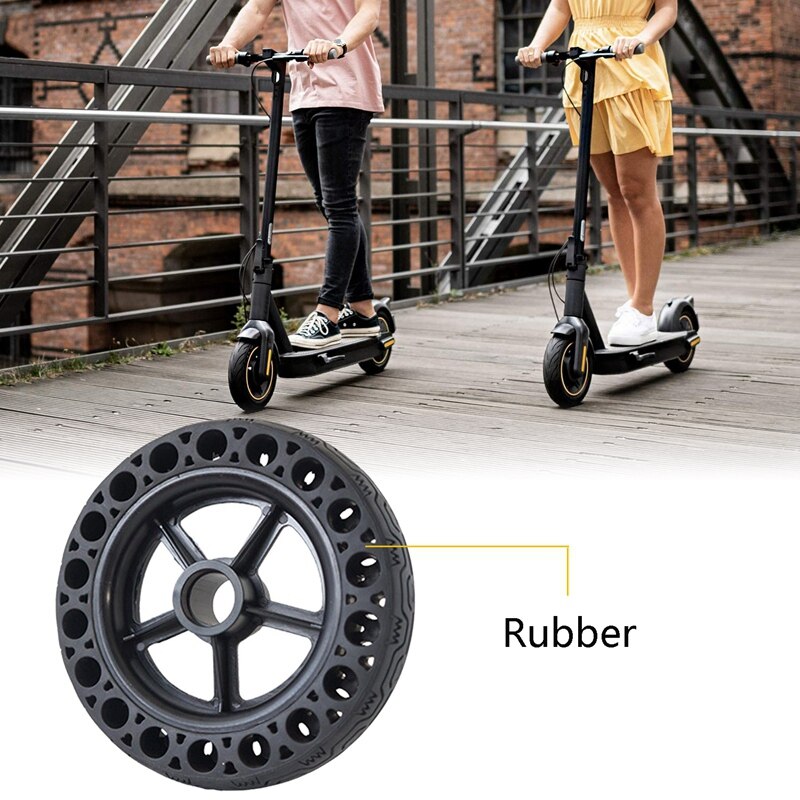 10 Inch Rubber Solid Tires for Ninebot Max G30 Electric Scooter Honeycomb Shock Absorber Damping Tyre Black