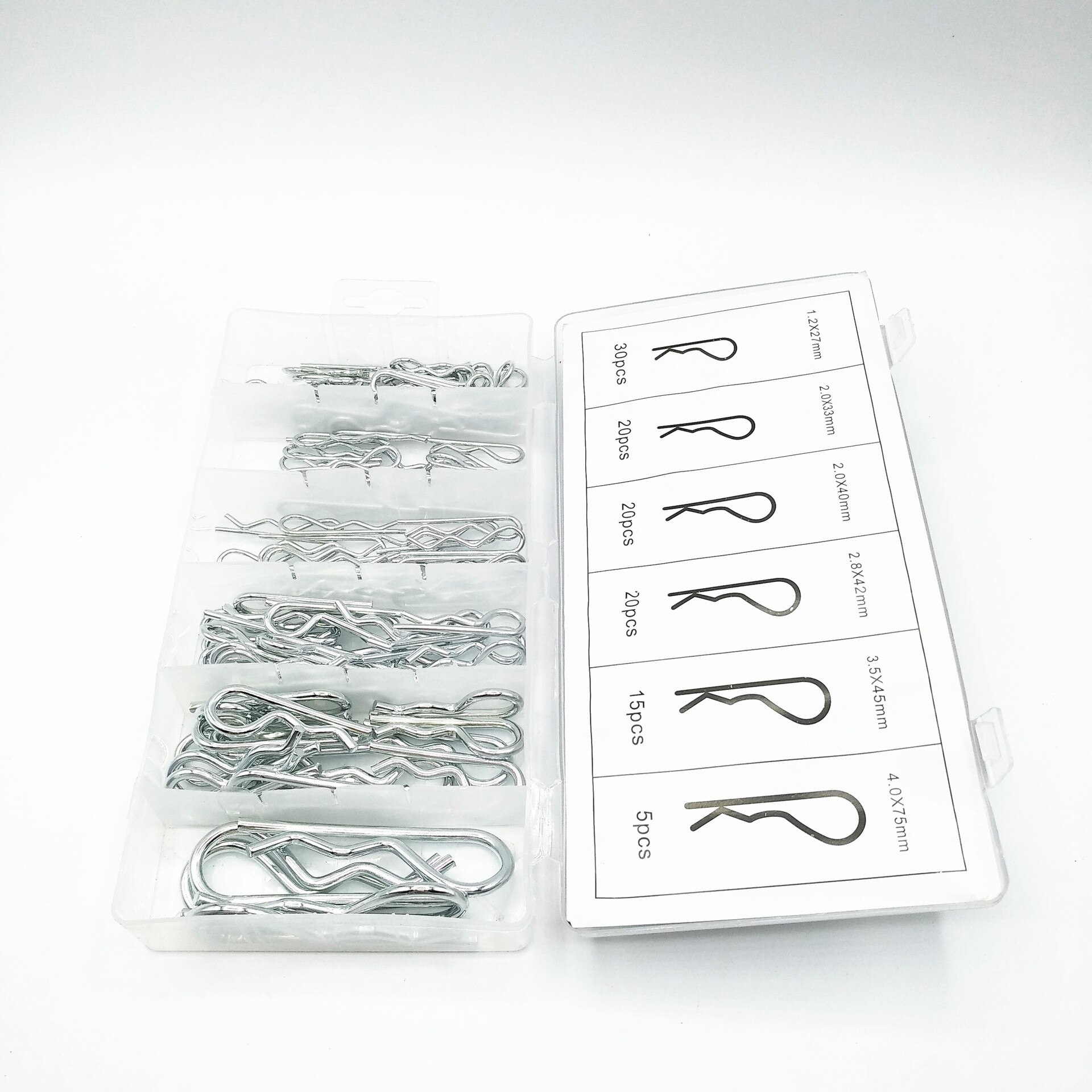 110Pc Wave Split Pin Lente Pin Gegalvaniseerd Split Pin B Type Pin As Pin Klink R Type Pin combinatie Set