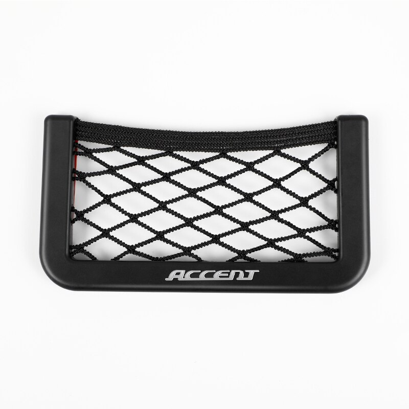 1 borde Interior de la carrocería del coche, accesorios de almacenamiento de red elástica para Hyundai Accent