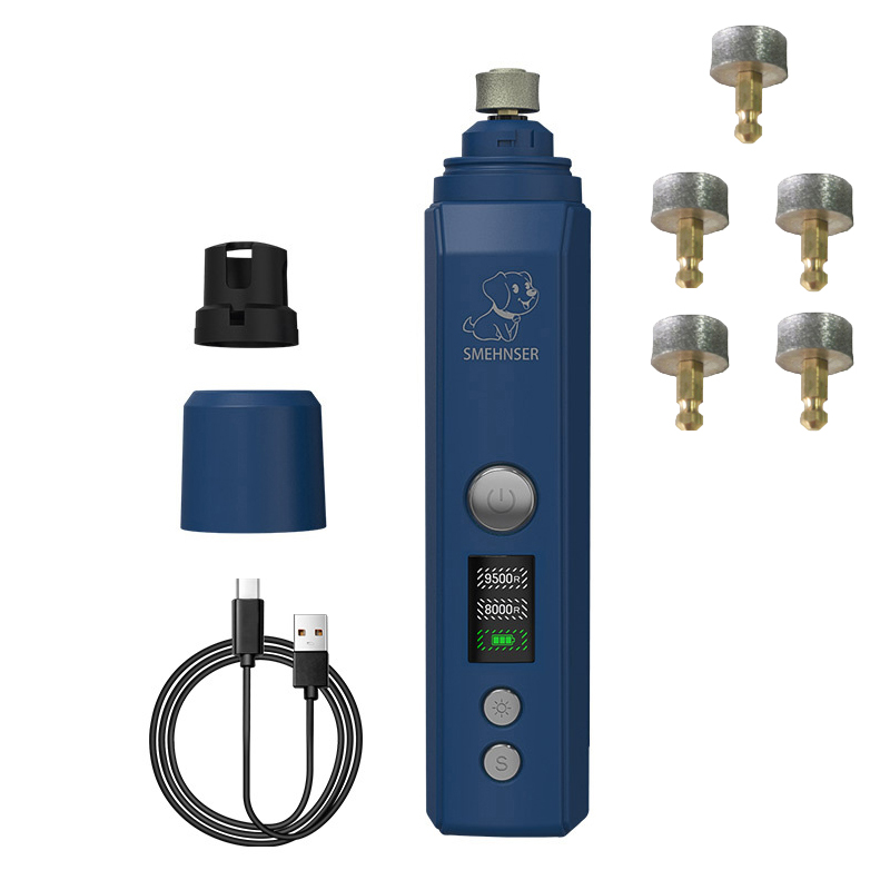 Elektrische LED Hond Nagelslijper Pijnloos Licht Honden Kat Nagelknipper Kleine Grote Honden Huisdier Poten Nagelsnijder Verzorgingsgereedschap: GRIJS