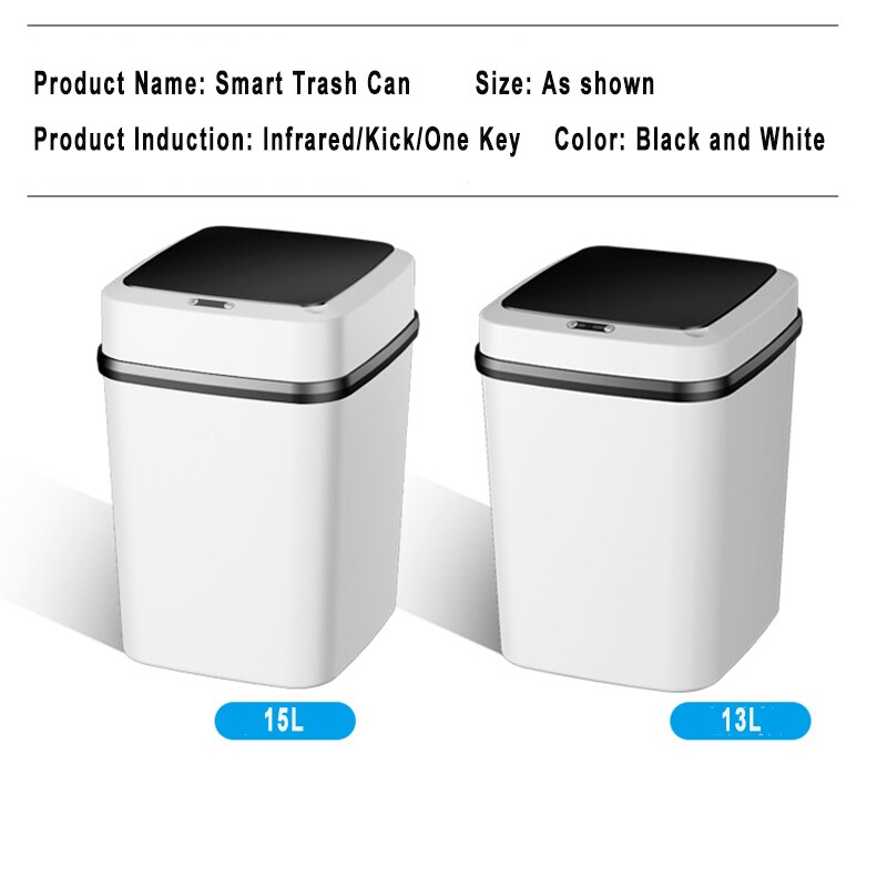 13l/15l Smart Sensor Prullenbak Badkamer Touch Prullenbak In De Wc Smart Huisvuilemmer Afvalbakken Vuilnisbak prullenbak Keuken