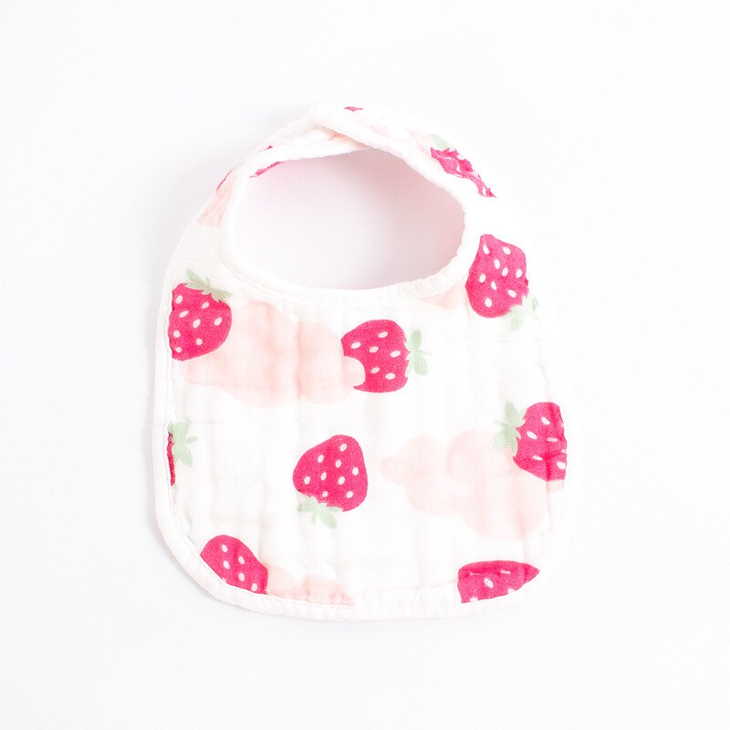 Bomull bandana haklappar baby babador matning smock spädbarn rapa trasor muslin saliv handduk baby äta tillbehör mjuk baby grejer: Jordgubbe