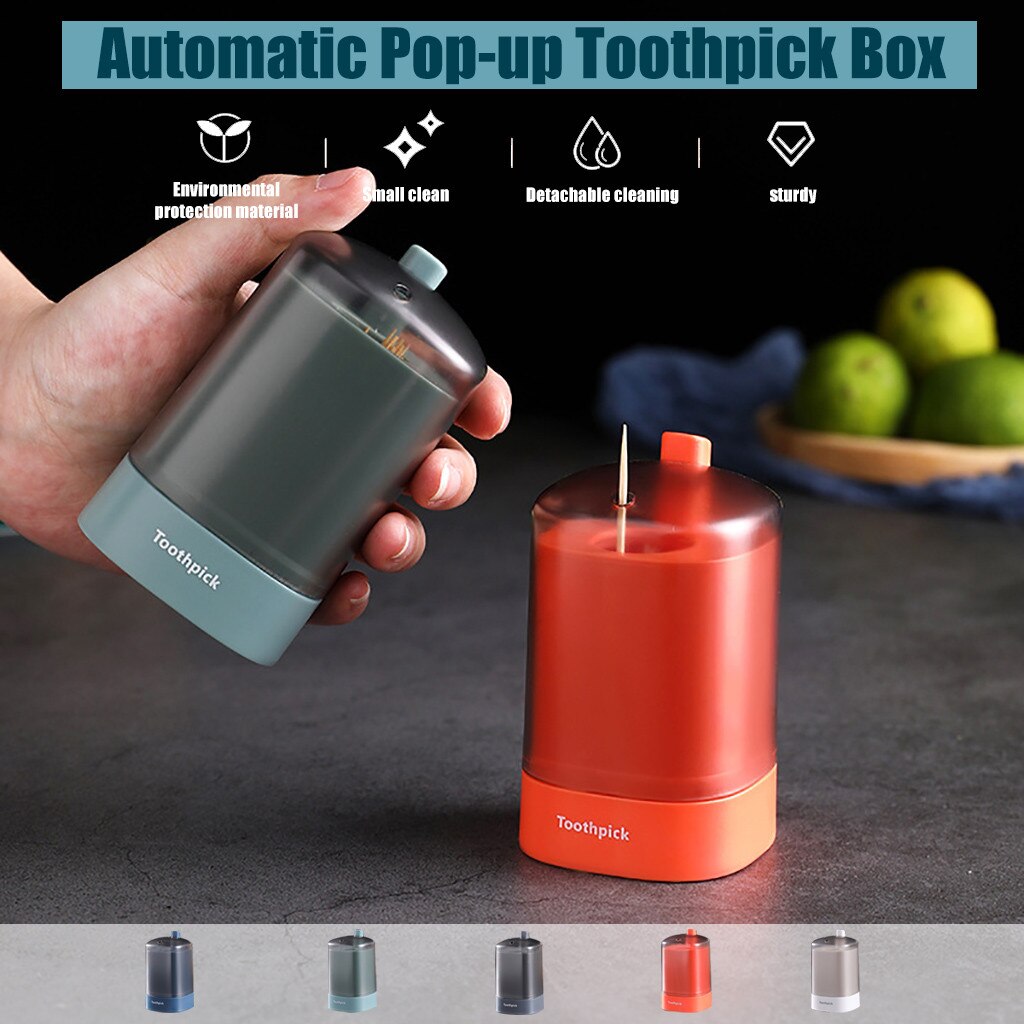 Automatisk pop-up tandstikkerkasse bærbar pop-up tandstikkerholderbeholder til restaurantkøkken tandstikkere dispenser  #30