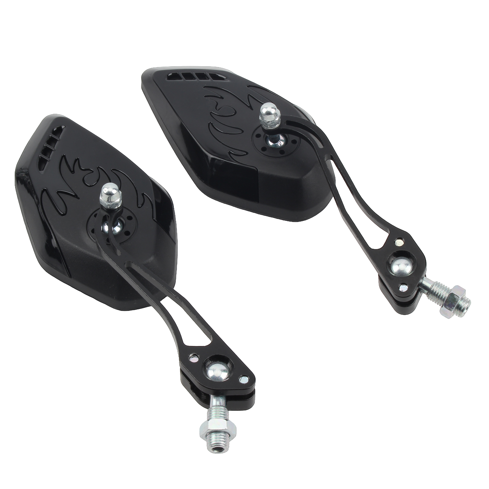 Universele motorfiets scooter achteruitkijkspiegel scooter motor 360 ° Roterende achteruitkijkspiegels Moto Tuning reserveonderdelen: Black