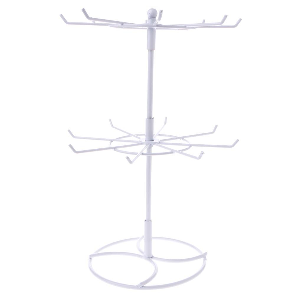 JAVRICK Jewelry Display Rack - 31cm Height Rotating Chain Holder Stand for Necklaces: White