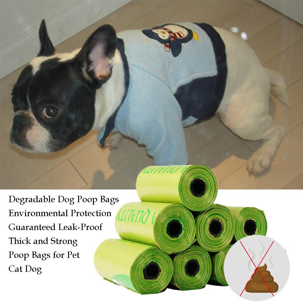 Compostable Dog Poop Bags Cornstarch Earth Friendly 120 Counts 17 Micron ASTM D6400 Biodegradable Cat Waste Bags Garbage Bag