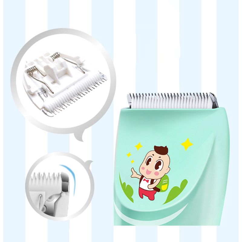 Máquina de cortar cabelo elétrica do bebê poderoso à prova dwaterproof água aparadores baixo ruído cortador kit