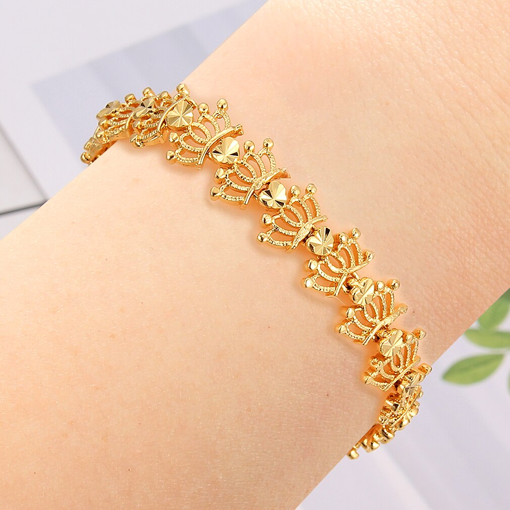 1 stk justerbar guld aldrig falmer dyrearmbånd til kvinder hverdagssmykker sommerfugl charm armbånd femme bryllup: Stil 11