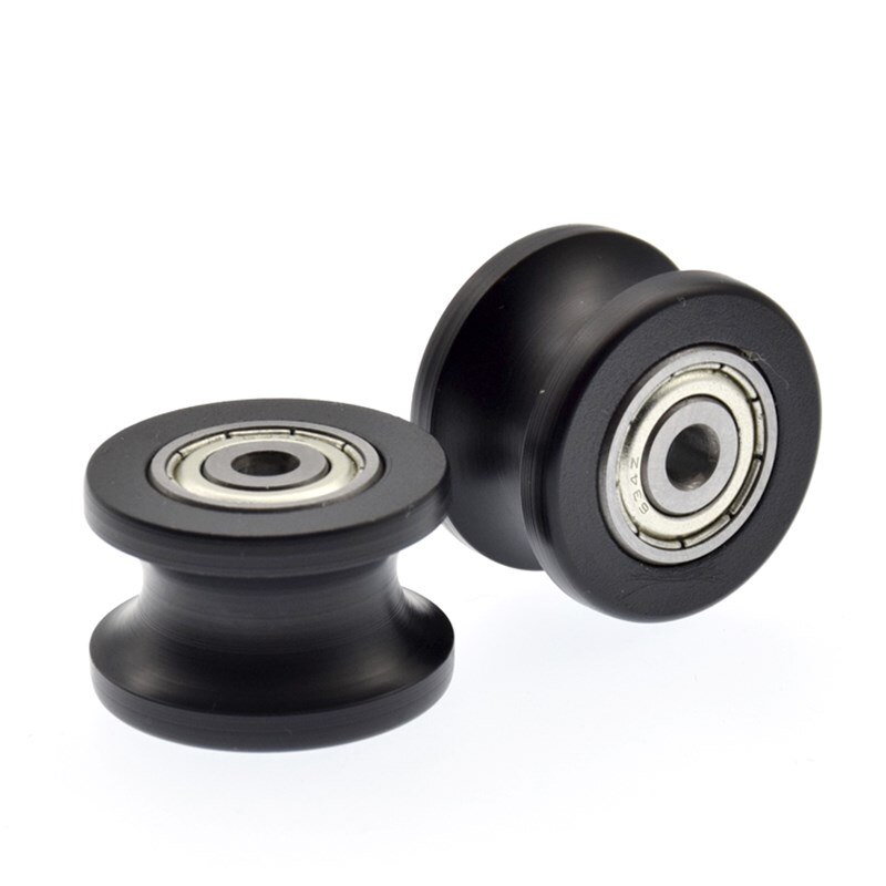 20pcs U groove POM Plastic coated bearing 634ZZ 4*25*16.5mm track guide roller bearing wheel nylon wrapped pulley for 10mm rail