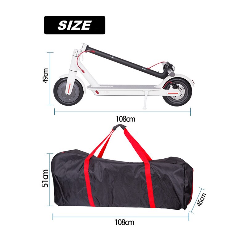 Carrying Bag for Xiaomi Mijia M365 Electric Scooter Backpack Bag Storage Bag and Bundle Kick Scooter Accessories Black+Red