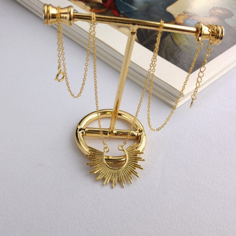 Halsketten Anhänger 925 Sterling Silber Boho Gold Kette Halskette Liebt Colares Compridos Collana Donna Schmuckstück Femme Takı Schmuck