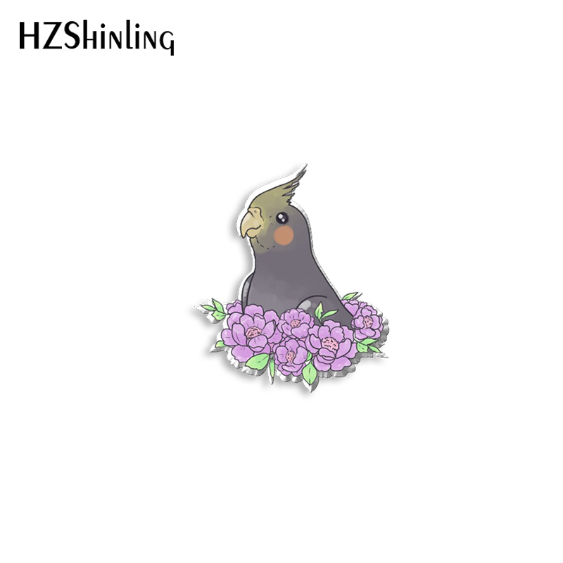Pin de solapa acrílico con flor nueva, Pin de cierre de mariposa epoxi Sakura Finch, broche de mariposa hecho a mano, 2022: PLATEADO
