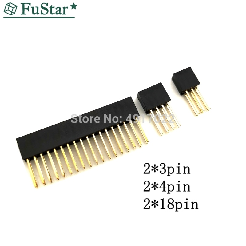 10PCS 2.54mm Dubbele Rij Vrouwelijke Lange pinnen 11mm Breakaway PCB Board Pin Header socket Connector 2*3 2*4 2*18 Pin Voor 2x3P 2x4 2x18