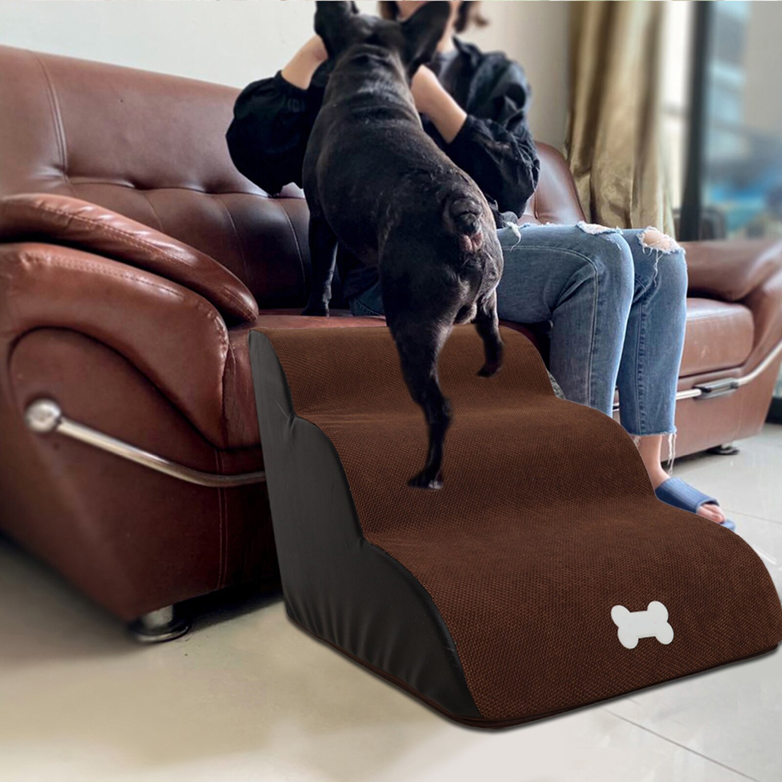 3 Layers Dog Stairs Ladder Pet Step Dog Ramp Sofa Bed Climbing Removable Non-Slip For Older Dogs Cats Small Pets House Sturdy