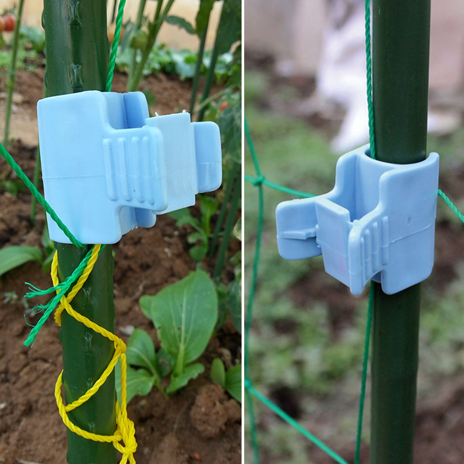 Saldering Hoop Clips Klem Pijp Plastic 10 Stuks 16Mm Mesh Pp Plant Stakes Schaduw Rij Cover Film Kas Accessoires