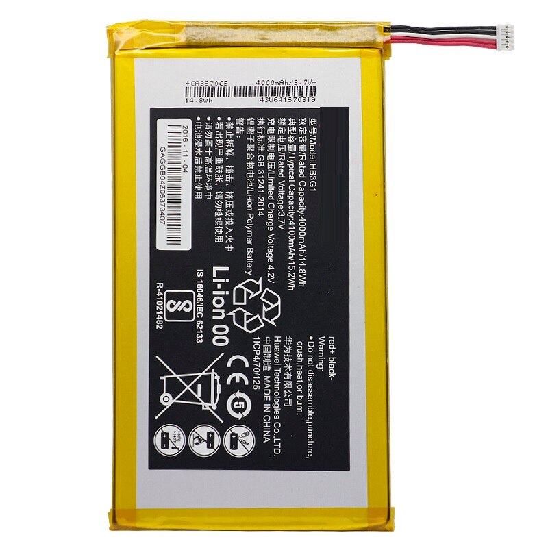Vervanging Tablet Batterij HB3G1 voor Huawei S7 S7-301U 301 w 302 303 (7 inch) 701 931 4000 mah