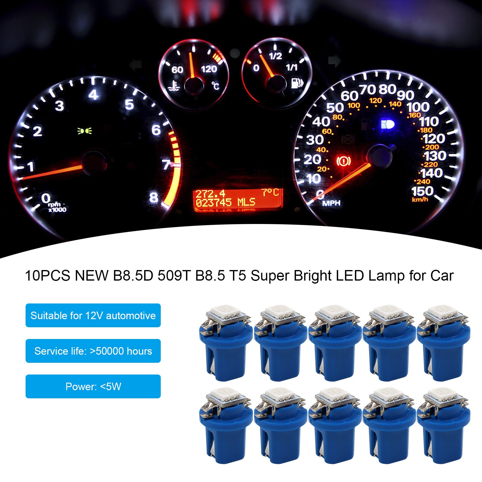 12V Led Bulb Dash Lights LED Lamp Dashboard Light Bulbs Kit For Instrument Panel Cluster Gauge 10PCS