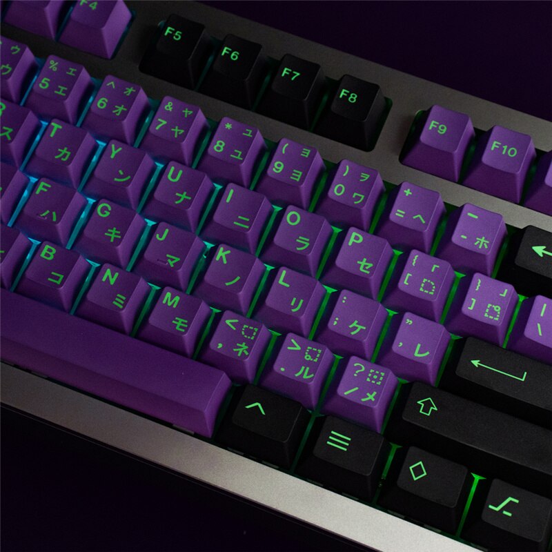 EVA-01 para teclado mecánico, teclas PBT de 137 teclas, perfil Cherry DYE-Sub para interruptor MX con barra espacial de 6.25U 7U