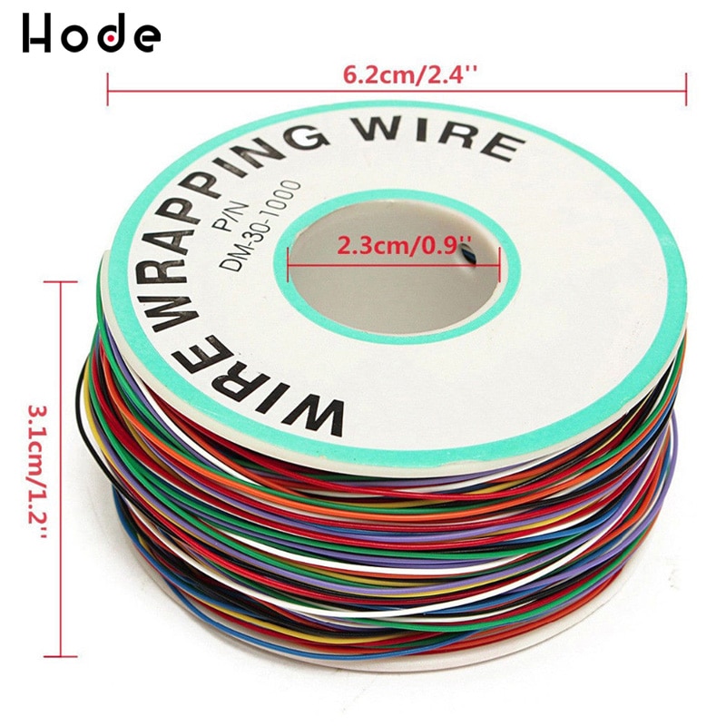 1 rolle Verpackung Draht 30AWG 0,25mm Zinn Überzogene Kupfer Draht Verpackung Isolierung Prüfung Kabel 8-Farbige Platine fliegen Linie