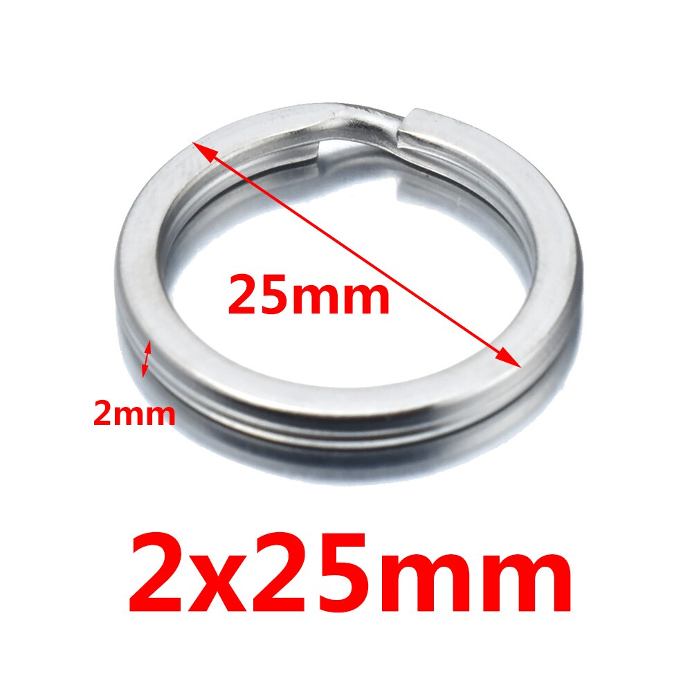 Aiovlo 20 Stks/partij Rvs Make Sleutelhanger Sleutelhanger Platte Sleutel Houder Split Rings Keyfob Accessoires Voor Diy Sieraden Maken: 2.0x25mm