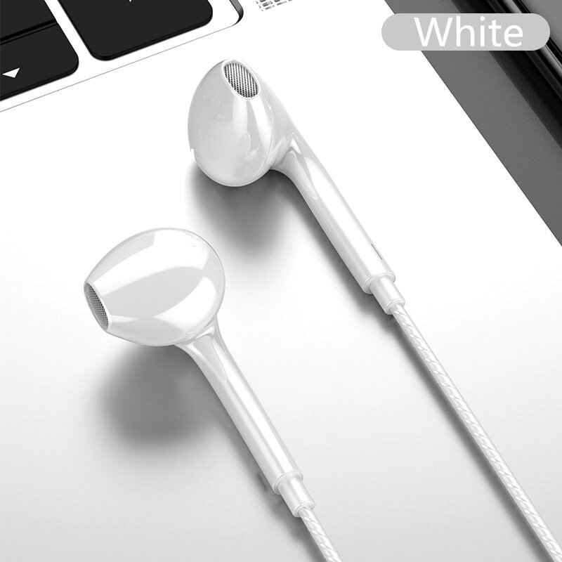 3.5Mm Wired Hoofdtelefoon Met Bass Oordopjes Stereo Koptelefoon Muziek Hoofdtelefoon Sport Koptelefoon Gaming Headset Met Microfoon Voor Xiaomi: white