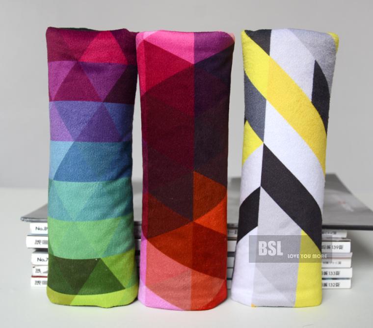 Vrouw Autogordel Cover Kids Autogordel Pad Rainbow Stijl Auto Bekleding Decoratie Wit met Zwart met Geel patroon