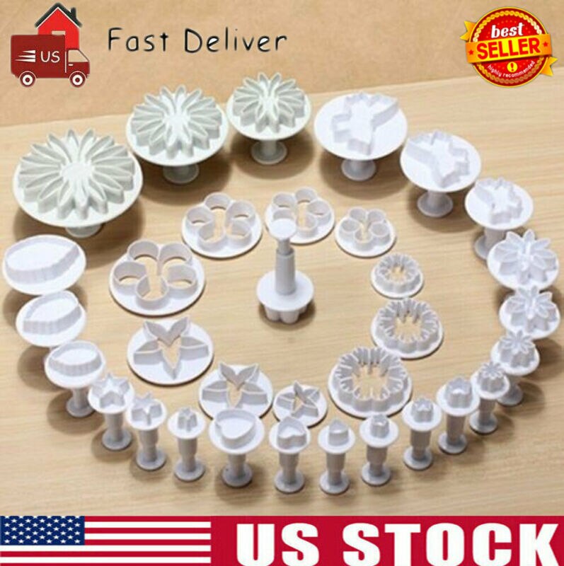 33 Pcs Fondant Cake Decorating Sugarcraft Plunger Cutter Gereedschap Mold Mould Cookies Bakvormen Sets