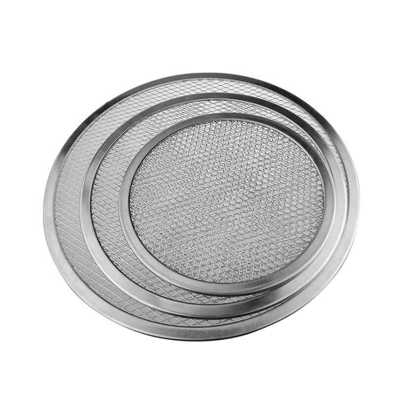 Rund grill nätpanna bakplåt köksredskap för bakverk 6/7/8/9/10 tums pizza bbq panna aluminium tjockna non-stick nät