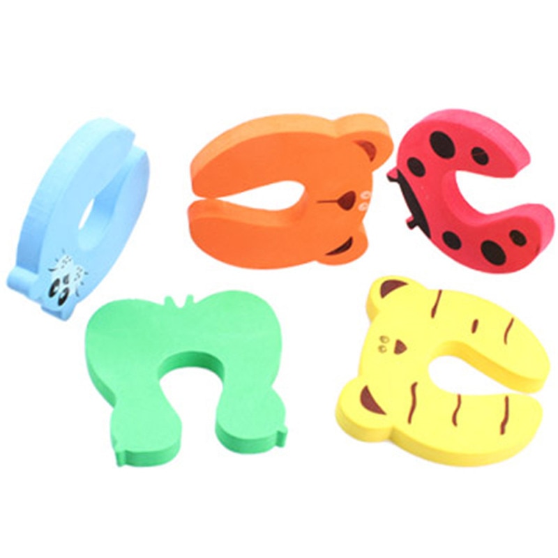 4pcs Child Baby Safety Products Cartoon Animal Stop Edge Corner for Child Guards Door Stopper Holder Protection from Children