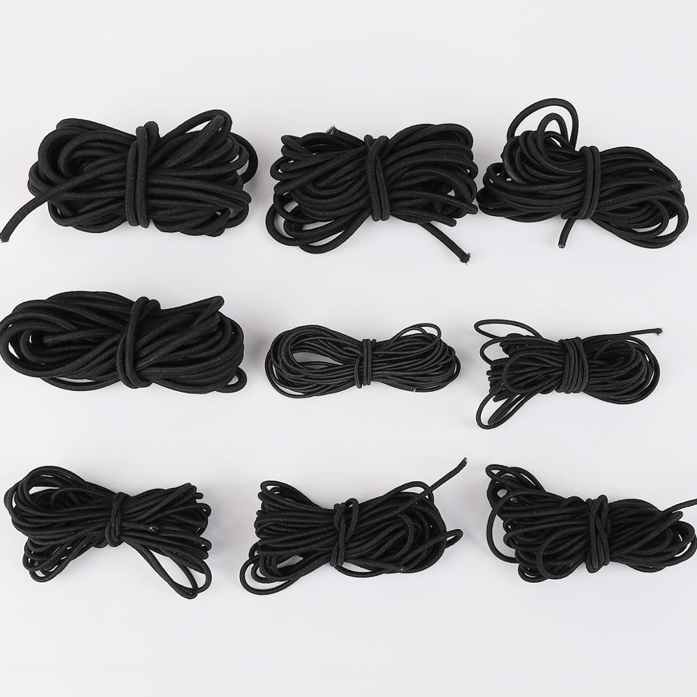 2 Mt/los 1-5mm Schwarz Runde Elastische Band Perlen Elastischen Seil Gummiband Stretch Gewinde Schnur Linie Für DIY Nähen Handwerk Zubehör
